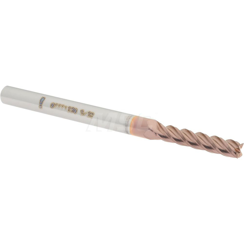 Accupro 07771330 Square End Mill 5/32'' Dia, 3/4'' LOC, 3/16'' Shank Dia, 2-1/2'' OAL, 4 Flutes, Solid Carbide