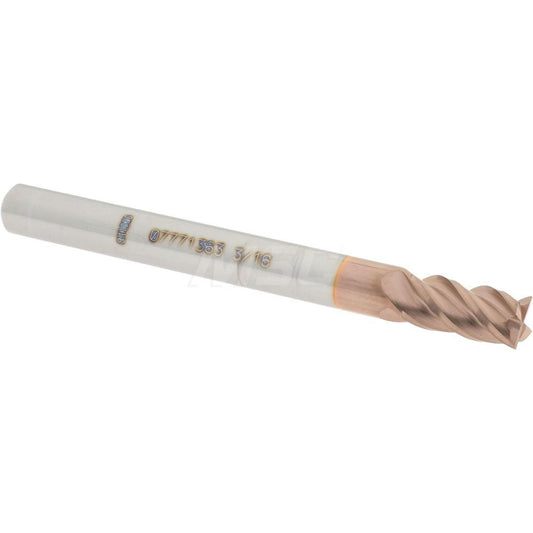 Accupro 07771363 Square End Mill 3/16'' Dia, 3/8'' LOC, 3/16'' Shank Dia, 2'' OAL, 4 Flutes, Solid Carbide