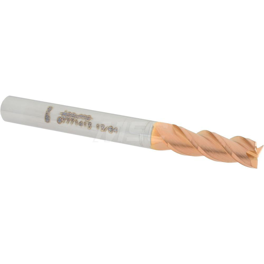 Accupro 07771413 Square End Mill 13/64'' Dia, 3/8'' LOC, 1/4'' Shank Dia, 2'' OAL, 4 Flutes, Solid Carbide
