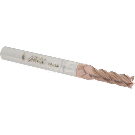 Accupro 07771421 Square End Mill 13/64'' Dia, 5/8'' LOC, 1/4'' Shank Dia, 2-1/2'' OAL, 4 Flutes, Solid Carbide