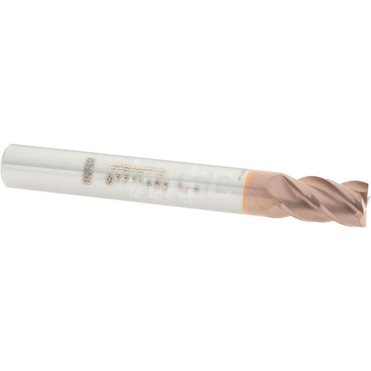 Accupro 07771488 Square End Mill 1/4'' Dia, 3/8'' LOC, 1/4'' Shank Dia, 2'' OAL, 4 Flutes, Solid Carbide