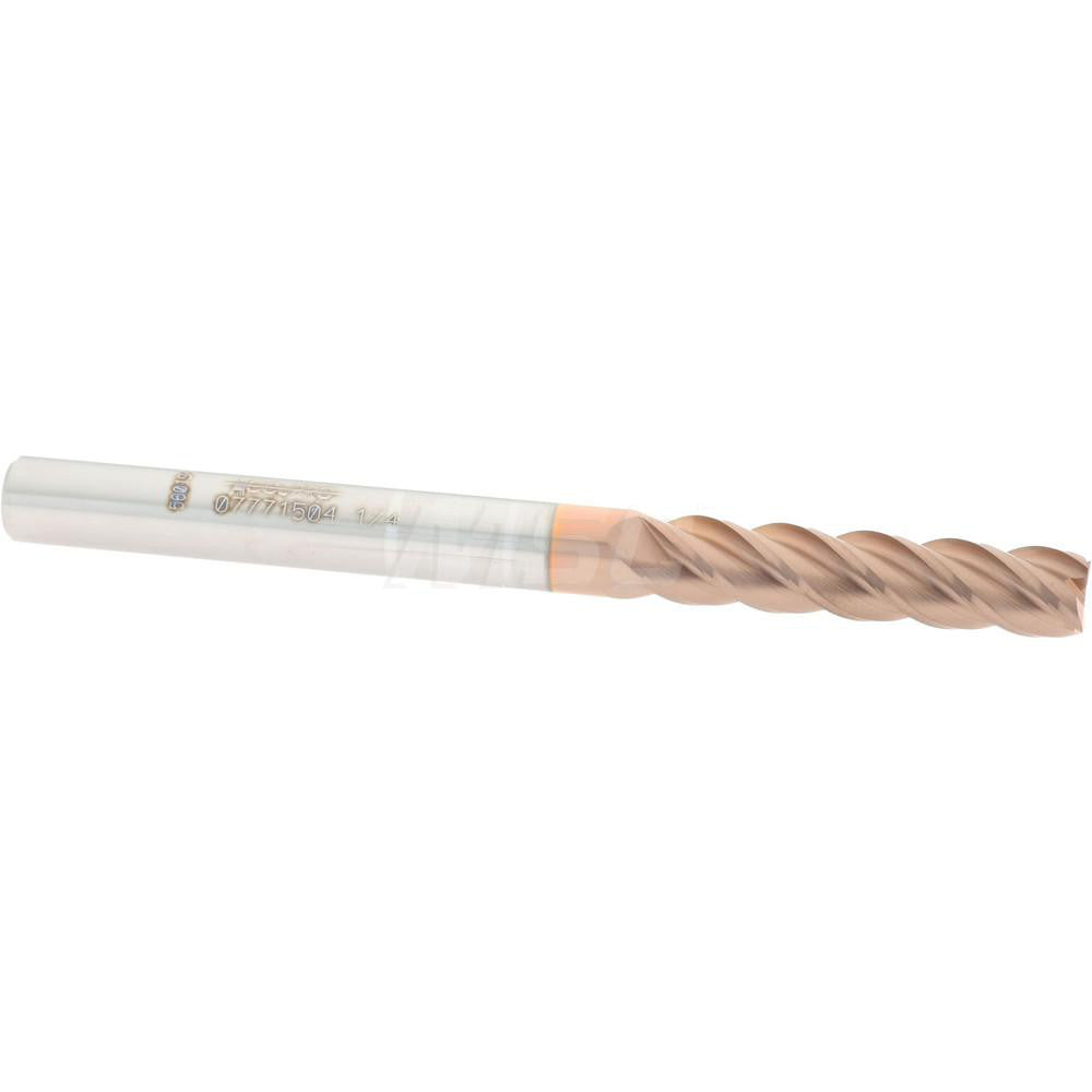 Accupro 07771504 Square End Mill 1/4'' Dia, 1-1/8'' LOC, 1/4'' Shank Dia, 3'' OAL, 4 Flutes, Solid Carbide