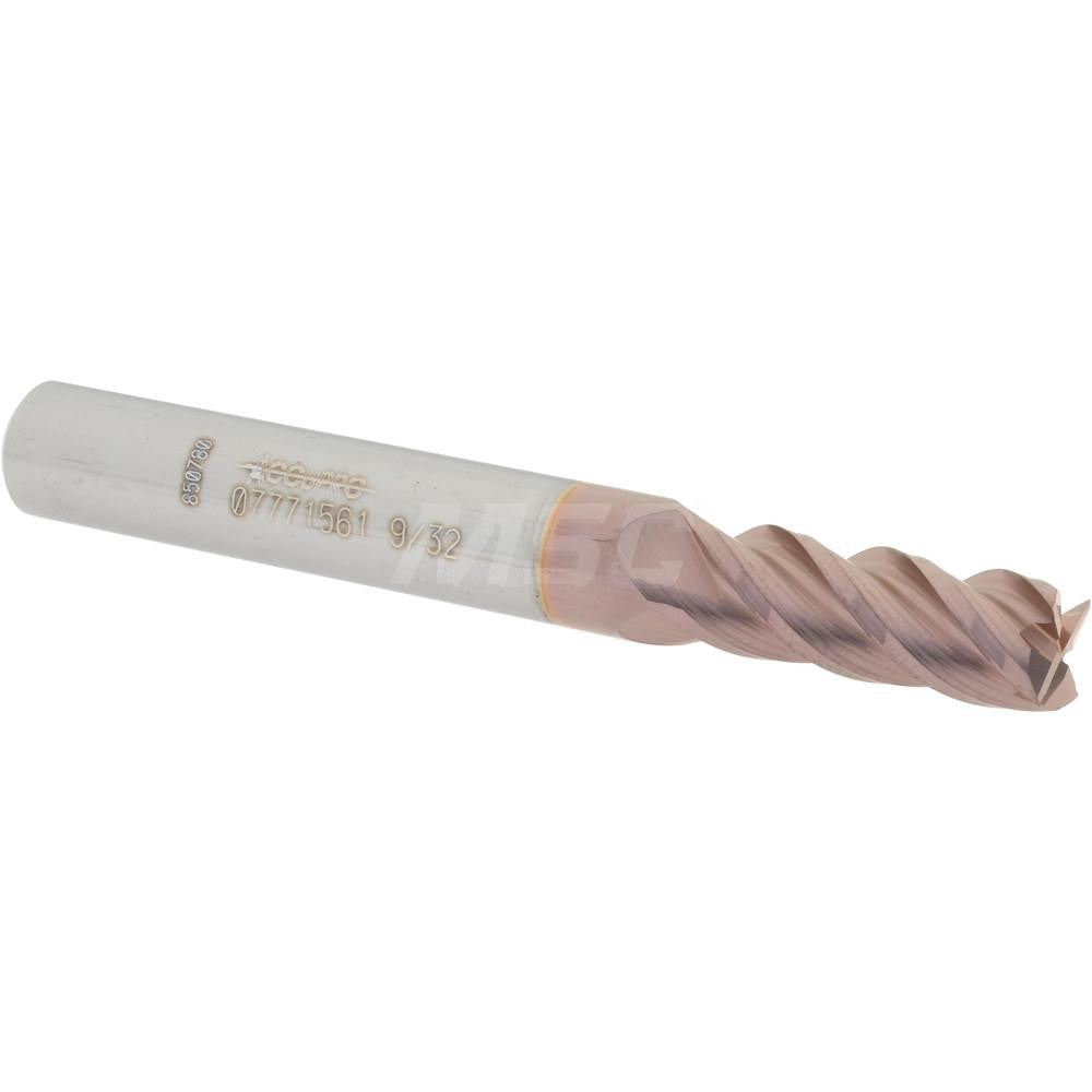 Accupro 07771561 Square End Mill 9/32'' Dia, 3/4'' LOC, 5/16'' Shank Dia, 2-1/2'' OAL, 4 Flutes, Solid Carbide