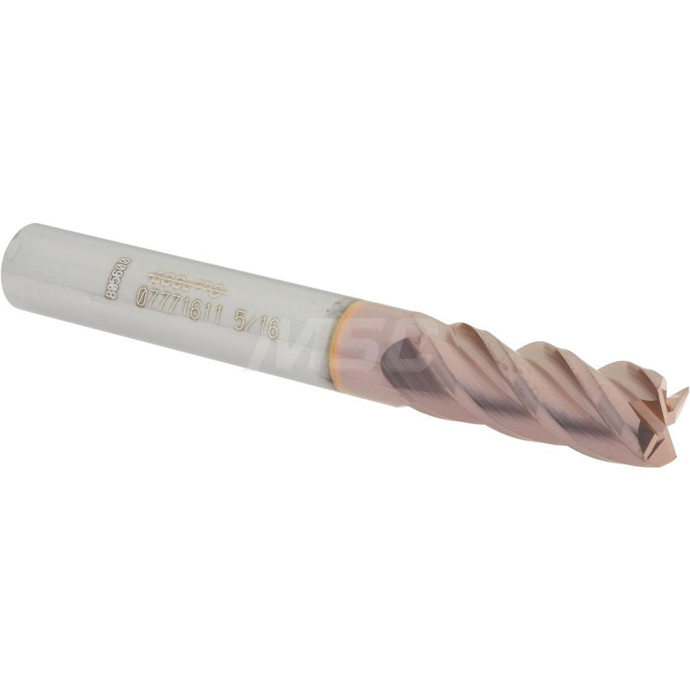 Accupro 07771611 Square End Mill 5/16'' Dia, 3/4'' LOC, 5/16'' Shank Dia, 2-1/2'' OAL, 4 Flutes, Solid Carbide