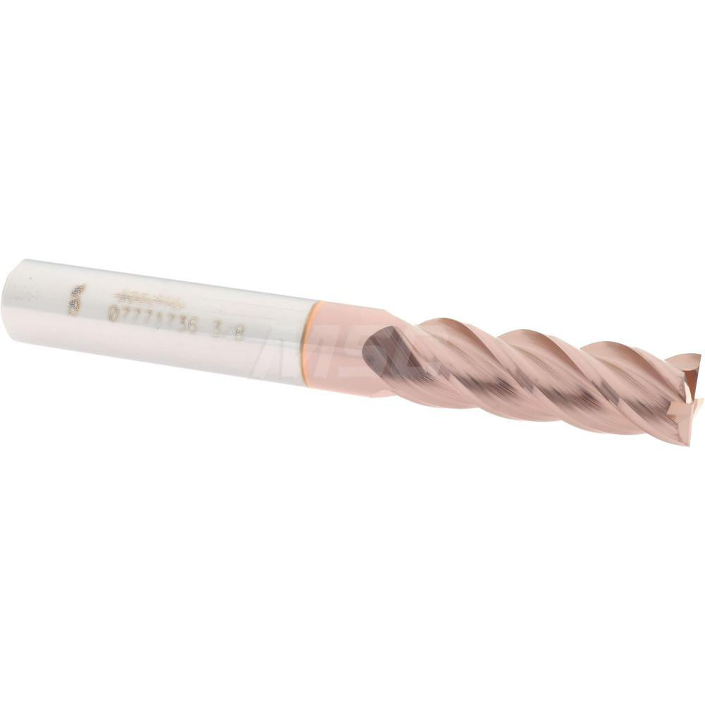 Accupro 07771736 Square End Mill 3/8'' Dia, 1-1/8'' LOC, 3/8'' Shank Dia, 3'' OAL, 4 Flutes, Solid Carbide