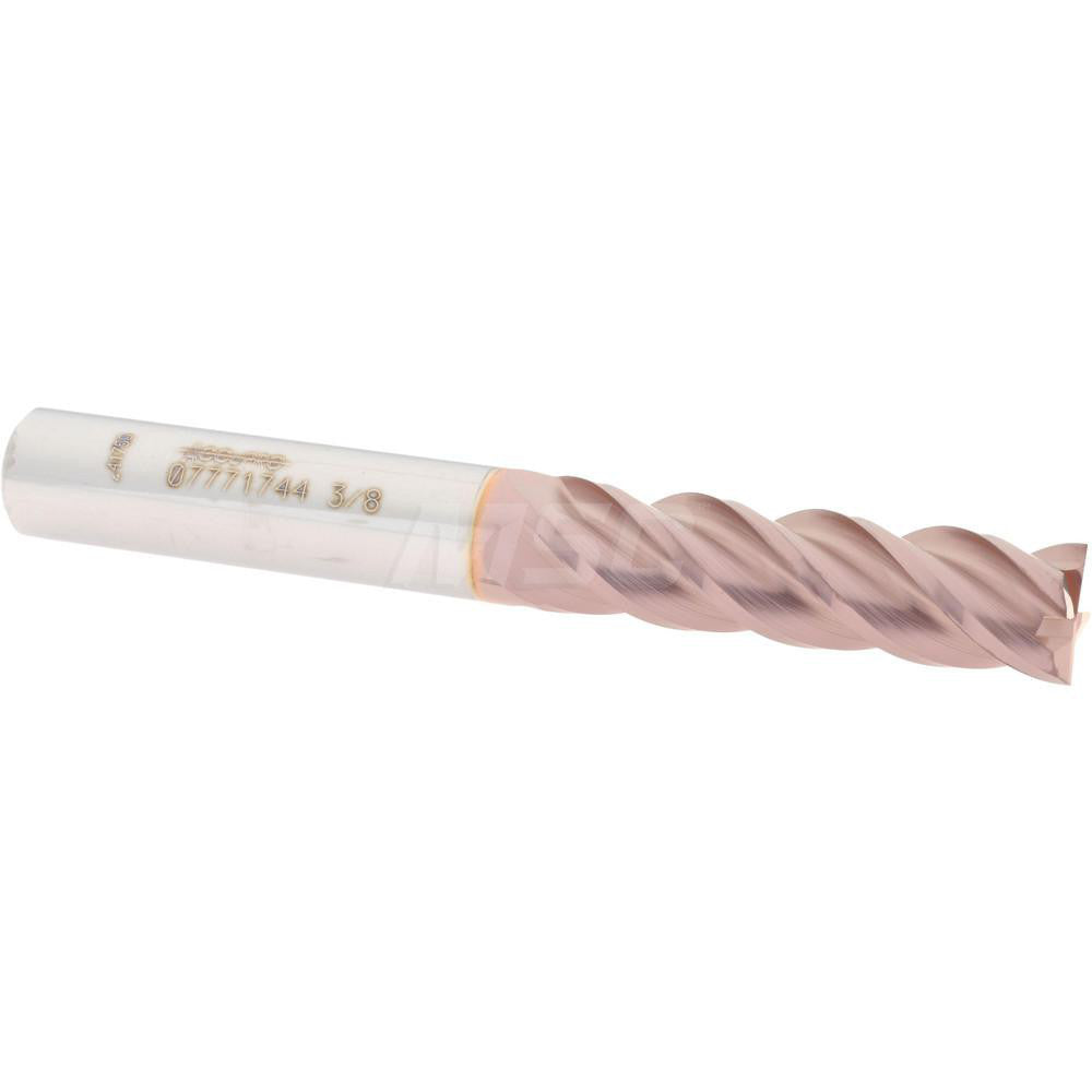 Accupro 07771744 Square End Mill 3/8'' Dia, 1-3/8'' LOC, 3/8'' Shank Dia, 3'' OAL, 4 Flutes, Solid Carbide
