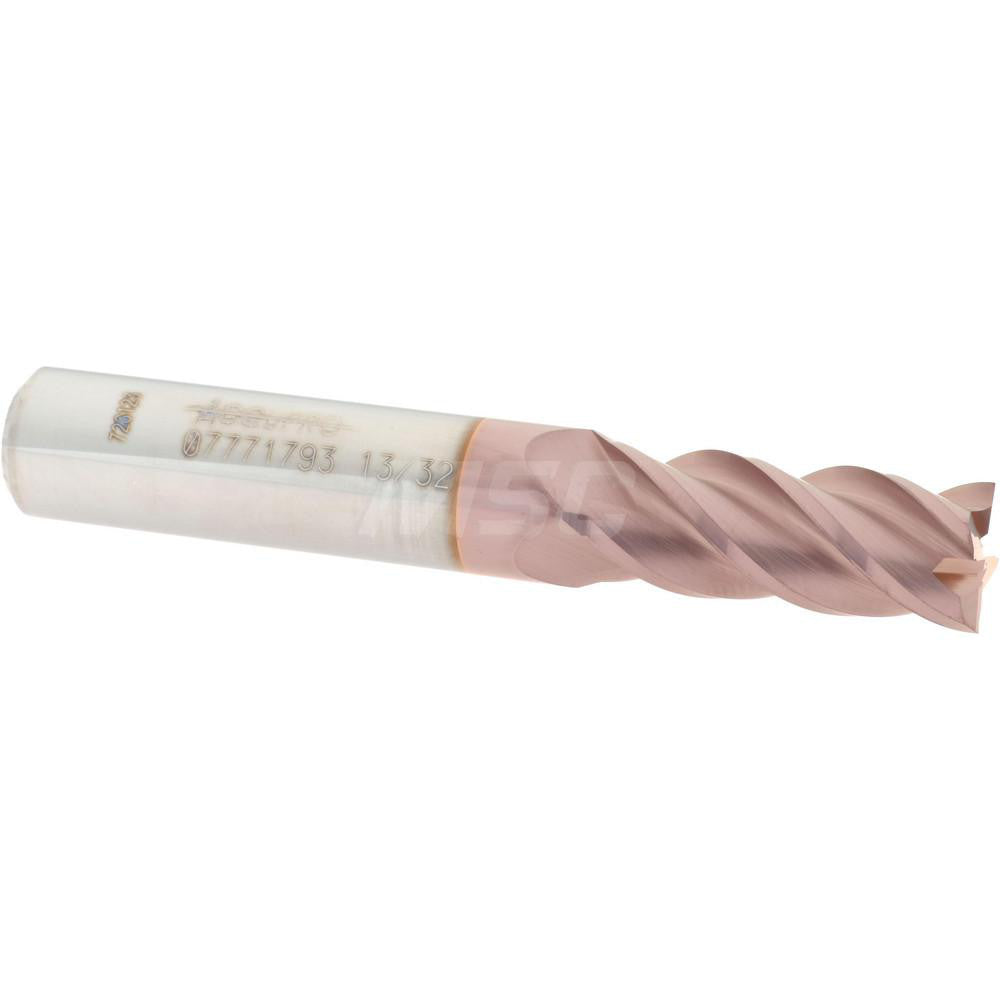 Accupro 07771793 Square End Mill 13/32'' Dia, 1'' LOC, 7/16'' Shank Dia, 2-3/4'' OAL, 4 Flutes, Solid Carbide