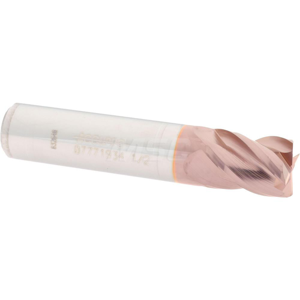 Accupro 07771934 Square End Mill 1/2'' Dia, 5/8'' LOC, 1/2'' Shank Dia, 2-1/2'' OAL, 4 Flutes, Solid Carbide