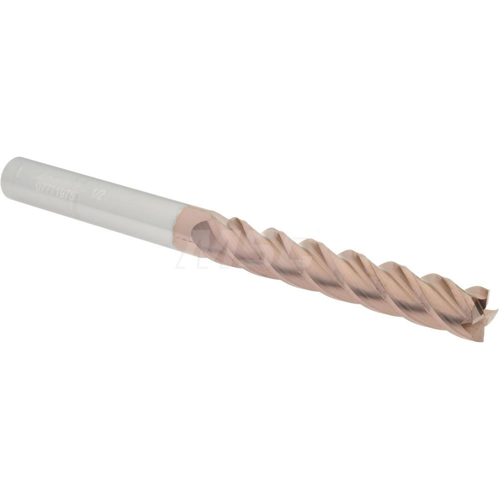 Accupro 07771975 Square End Mill 1/2'' Dia, 3'' LOC, 1/2'' Shank Dia, 6'' OAL, 4 Flutes, Solid Carbide