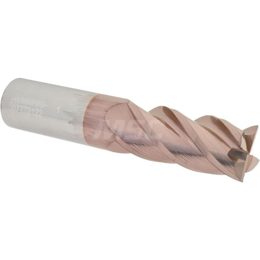 Accupro 07772122 Square End Mill 1'' Dia, 2-1/4'' LOC, 1'' Shank Dia, 5'' OAL, 4 Flutes, Solid Carbide