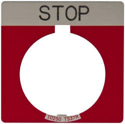 Eaton Cutler-Hammer 10250TS34 Square, Legend Plate - Stop