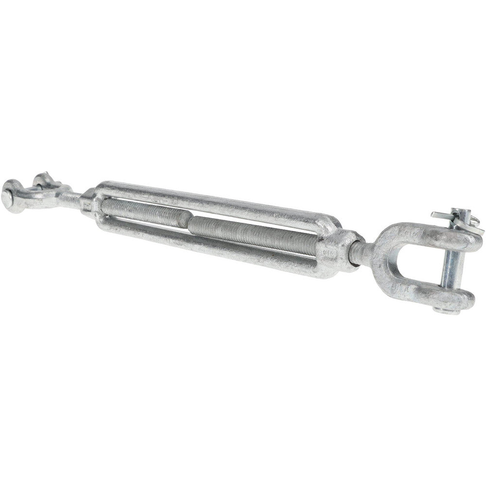 Edward W. Daniel Co 11112 1,200 Lb Load Limit, 3/8" Thread Diam, 6" Take Up, Steel Jaw & Jaw Turnbuckle