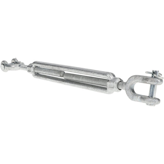 Edward W. Daniel Co 11112 1,200 Lb Load Limit, 3/8" Thread Diam, 6" Take Up, Steel Jaw & Jaw Turnbuckle