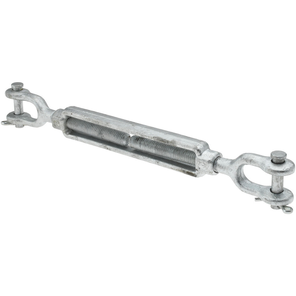 Edward W. Daniel Co 11116 2,200 Lb Load Limit, 1/2" Thread Diam, 6" Take Up, Steel Jaw & Jaw Turnbuckle