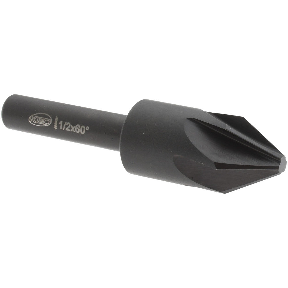 Keo 919-000-307 Countersink 1/2" Head Dia, 60.00 deg Included Angle, 6 Flute, High-Speed Steel, Right Hand Cut