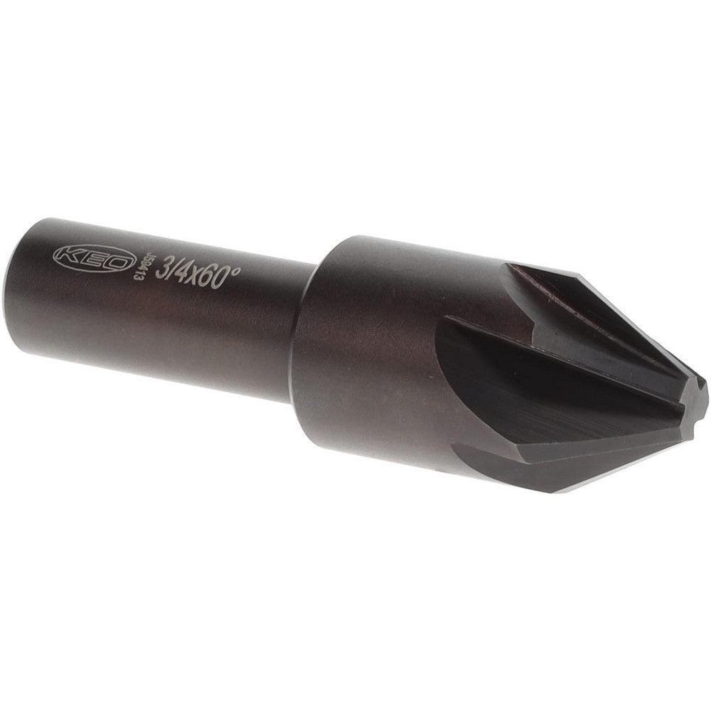 Keo 919-000-315 Countersink 3/4" Head Dia, 60.00 deg Included Angle, 6 Flute, High-Speed Steel, Right Hand Cut