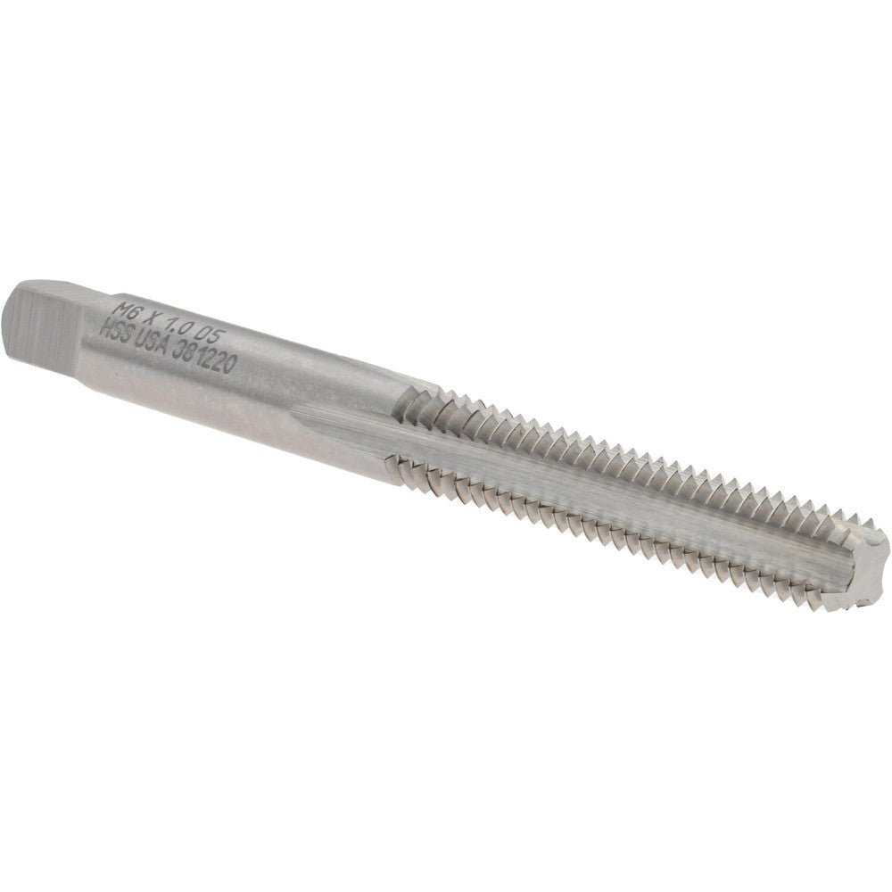 Titan USA TT93033 Straight Flute Tap M6x1 Metric Coarse, 4 Flute, Bottoming Chamfer, 6H Class of Fit, HSS, Bright/Uncoated Finish