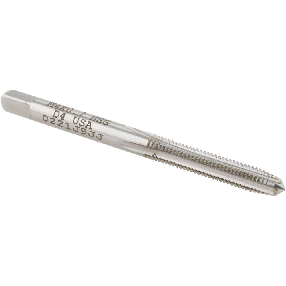 Titan USA TT93023 Straight Flute Tap M4x0.7 Metric Coarse, 4 Flute, Plug Chamfer, 6H Class of Fit, HSS, Bright/Uncoated Finish