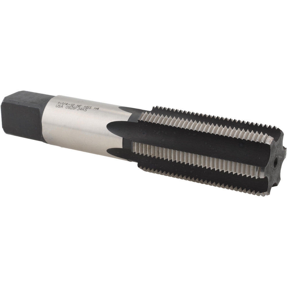 Titan USA TT90682 Straight Flute Tap 1-1/4-12 UNF, 6 Flute, Bottoming Chamfer, 2B/3B Class of Fit, HSS, Bright/Uncoated Finish