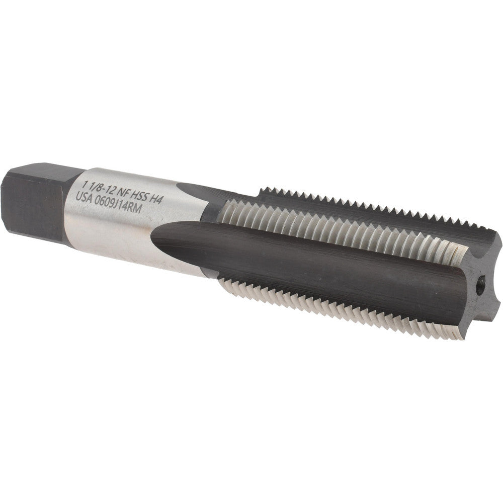 Titan USA TT90673 Straight Flute Tap 1-1/8-12 UNF, 4 Flute, Plug Chamfer, 2B/3B Class of Fit, HSS, Bright/Uncoated Finish