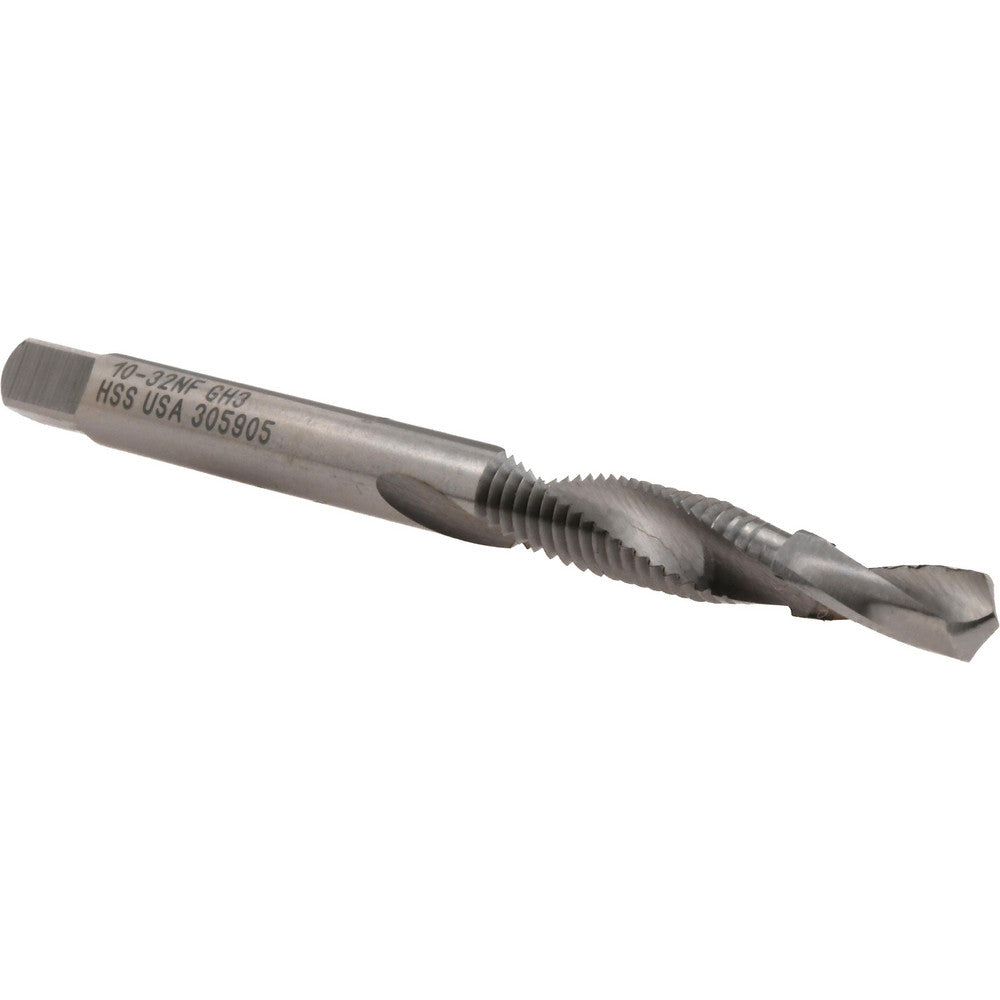 Titan USA TT70711 Combination Drill Tap #10-32, H3, 2B, 2 Flutes, High Speed Steel