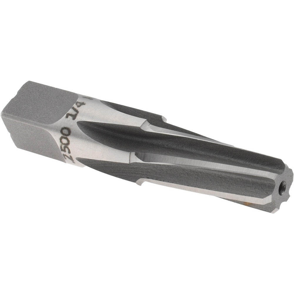 Titan USA TR97651 Taper Pipe Reamers Pipe Size (Inch) 1/4 Pipe Size (Decimal Inch) 0.2500 Small End Dia (Decimal Inch) 0.4060 Reamer Dia (Decimal Inch) 0.4720 Flute Length (Inch) 1-1/16 Overall Length (Decimal Inch) 2-7/16 Overall Length (Inch) 2-7/16 Flute