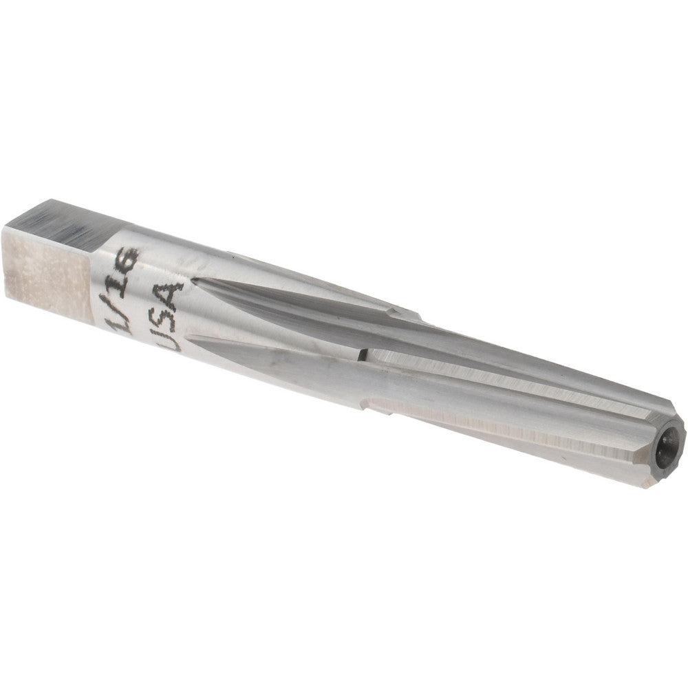 Titan USA TR97649 Taper Pipe Reamers Pipe Size (Inch) 1/16 Pipe Size (Decimal Inch) 0.0675 Small End Diameter (Decimal Inch) 0.2320 Reamer Diameter (Decimal Inch) 0.2750 Flute Length (Inch) 3/4 Overall Length (Decimal Inch) 2-1/8 Overall Length (Inch) 2-1/8