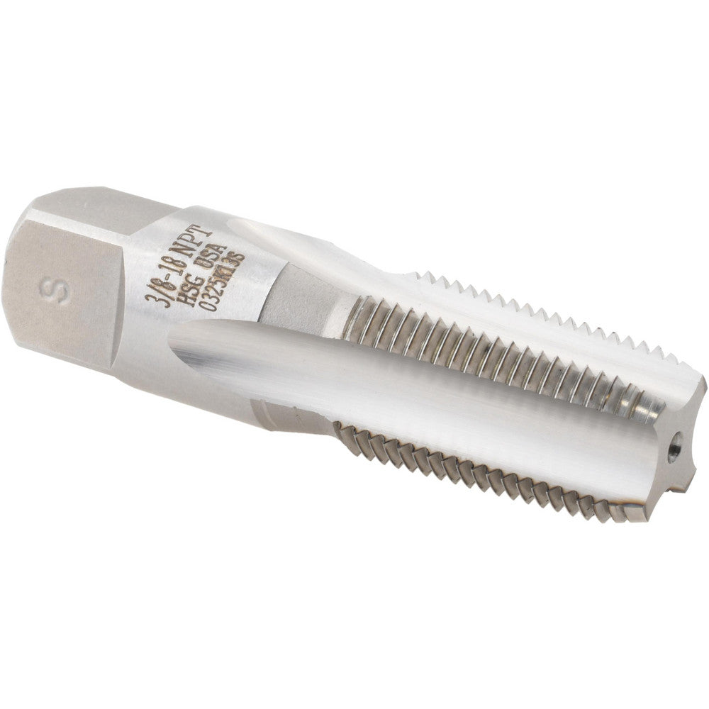 Titan USA TT93408 Standard Pipe Tap 3/8-18, NPT, Taper, 4 Flutes, High Speed Steel, Bright/Uncoated