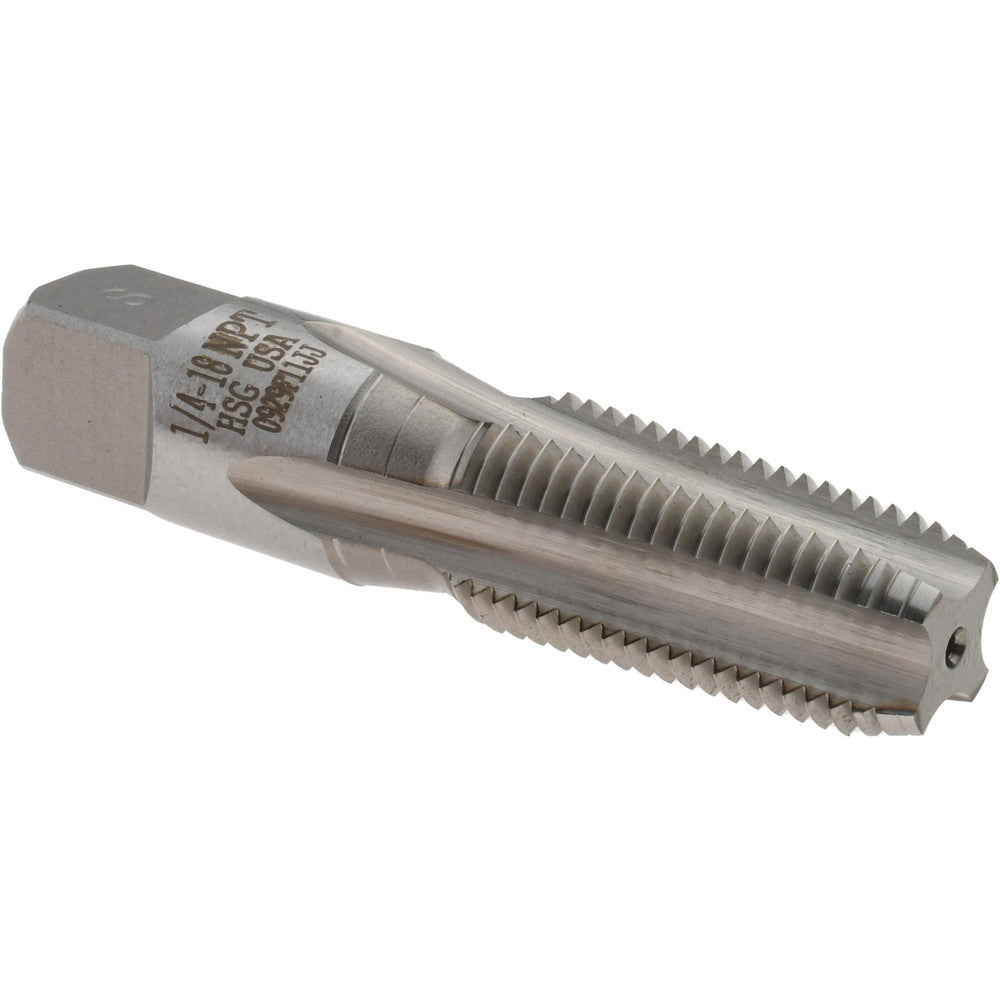 Titan USA TT93406 Standard Pipe Tap 1/4-18, NPT, Taper, 4 Flutes, High Speed Steel, Bright/Uncoated