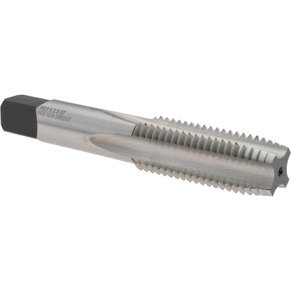 Titan USA TT93077 Straight Flute Tap M20x2.5 Metric Coarse, 4 Flute, Plug Chamfer, 6H Class of Fit, HSS, Bright/Uncoated Finish