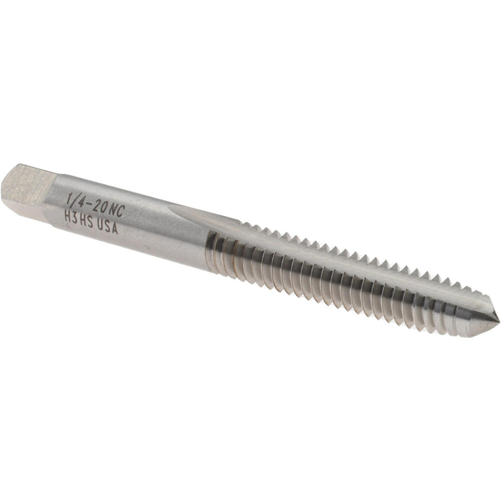Titan USA TT90316 Straight Flute Tap 1/4-20 UNC, 2 Flute, Plug Chamfer, 2B & 3B Class of Fit, High-Speed Steel, Bright/Uncoated Finish
