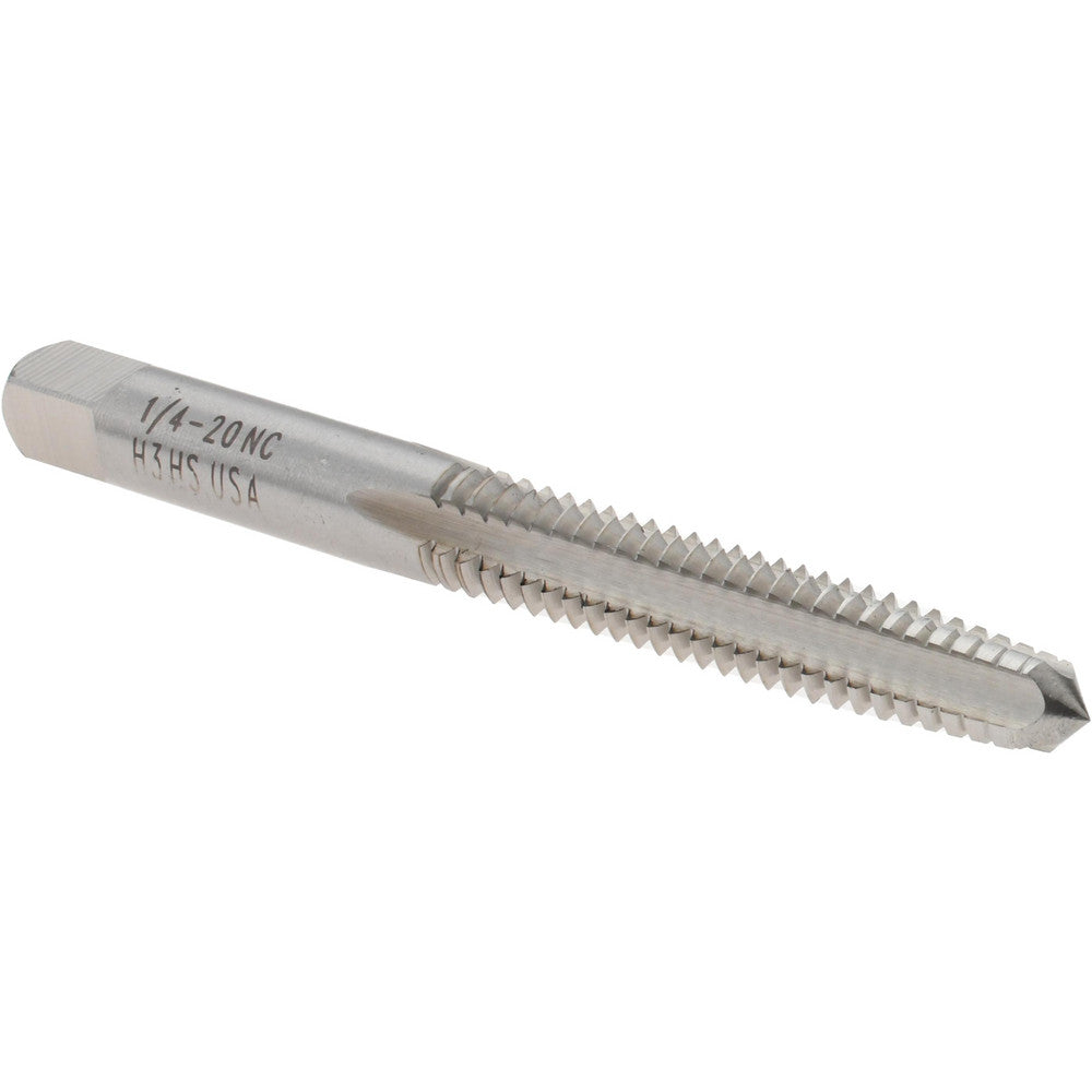 Titan USA TT90323 Straight Flute Tap 1/4-20 UNC, 4 Flute, Taper Chamfer, 2B/3B Class of Fit, HSS, Bright/Uncoated Finish