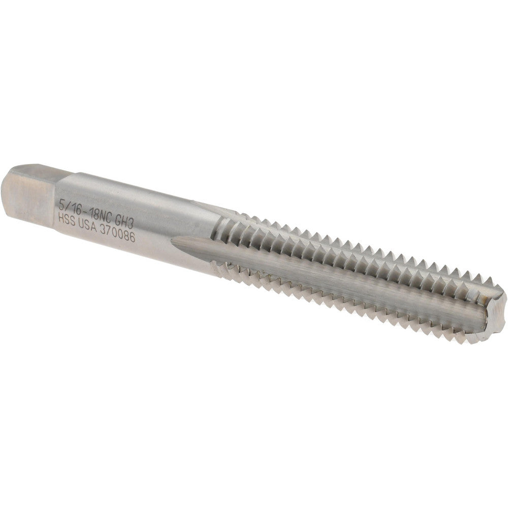 Titan USA TT90377 Straight Flute Tap 5/16-18 UNC, 4 Flute, Bottoming Chamfer, 2B & 3B Class of Fit, High-Speed Steel, Bright/Uncoated Finish