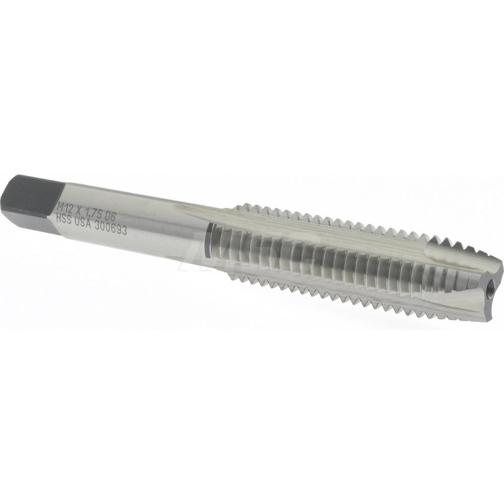 Titan USA TT93256 Spiral Point Tap M12x1.75 Metric Coarse, 3 Flutes, Plug, 6H Class of Fit, High Speed Steel, Uncoated