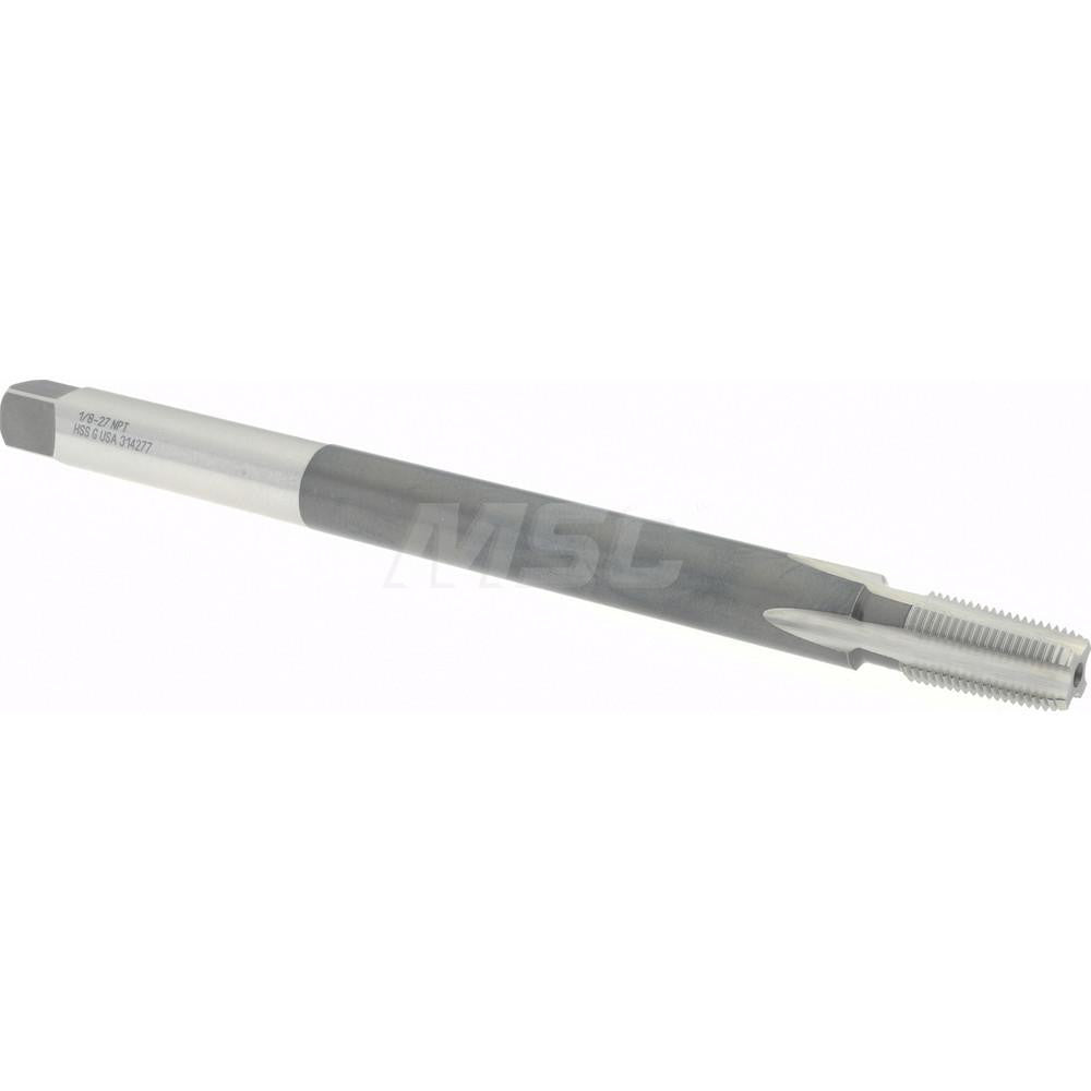 Titan USA TT94221 Extension Pipe Tap 1/8-27 NPT, 4 Flutes, Taper Chamfer, High Speed Steel