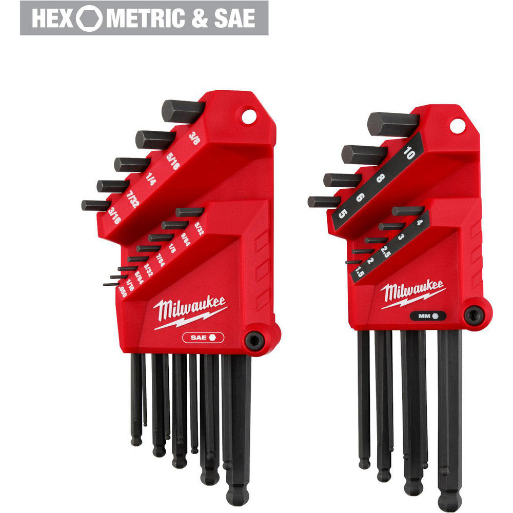 Milwaukee Tool 48-22-2187 Hex Key Sets Tool Type Key Set  Handle Type L  Hex Size Range (Inch) 0.05 - 3/8  Container Type Clamshell  Material Steel  Overall Length (Decimal Inch) 7.3200