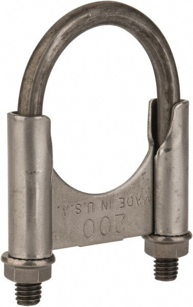 NuLine U200T Round U-Bolt Clamping Mount, 3/8-16 UNC, 1-1/2" Thread Length, for 2" Pipe, 2.17" Inside Width, Steel