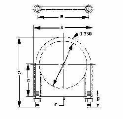 NuLine U275T2 Round U-Bolt Clamping Mount, 3/8-16 UNC, 1-1/2" Thread Length, for 2-3/4" Pipe, 2.92" Inside Width, Stainless Steel