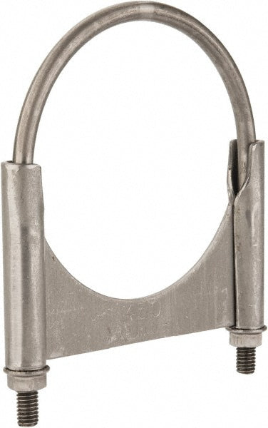 NuLine U450T Round U-Bolt Clamping Mount, 3/8-16 UNC, 1-1/2" Thread Length, for 4-1/2" Pipe, 4.67" Inside Width, Steel
