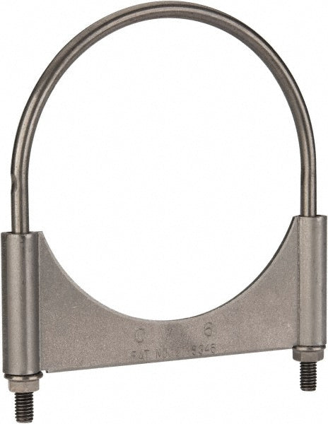 NuLine U600T Round U-Bolt Clamping Mount, 3/8-16 UNC, 1-1/2" Thread Length, for 6" Pipe, 6.17" Inside Width, Steel