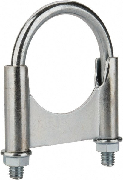 NuLine U225T1 Round U-Bolt Clamping Mount, 3/8-16 UNC, 1-1/2" Thread Length, for 2-1/4" Pipe, 2.42" Inside Width, Steel