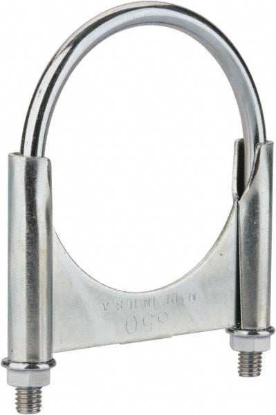NuLine U350T1 Round U-Bolt Clamping Mount, 3/8-16 UNC, 1-1/2" Thread Length, for 3-1/2" Pipe, 3.67" Inside Width, Steel