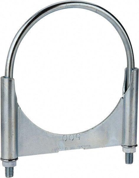 NuLine U500T1 Round U-Bolt Clamping Mount, 3/8-16 UNC, 1-1/2" Thread Length, for 5" Pipe, 5.17" Inside Width, Steel