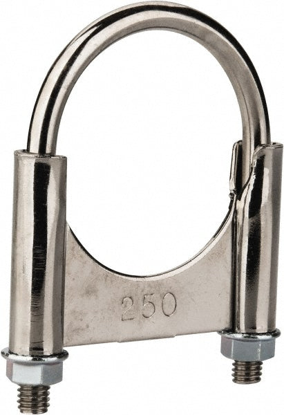 NuLine U250T2 Round U-Bolt Clamping & Guillotine Mount, 3/8-16 UNC, 1-1/2" Thread Length, for 2-1/2" Pipe, Steel