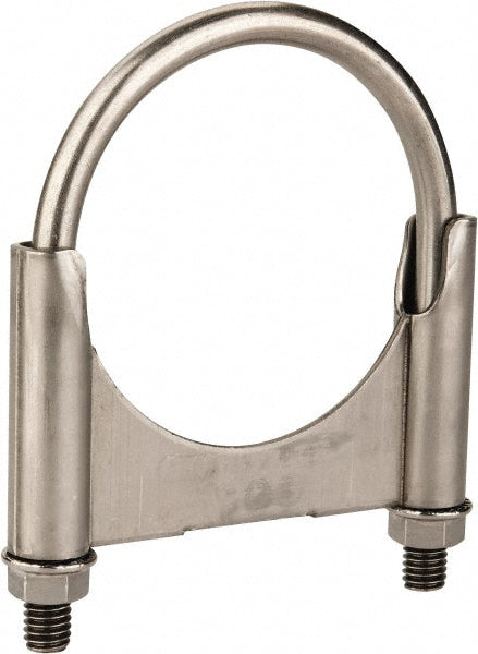 NuLine U300KSS Round U-Bolt Clamping Mount, 3/8-16 UNC, 1-1/2" Thread Length, for 3" Pipe, 3.17" Inside Width, Stainless Steel