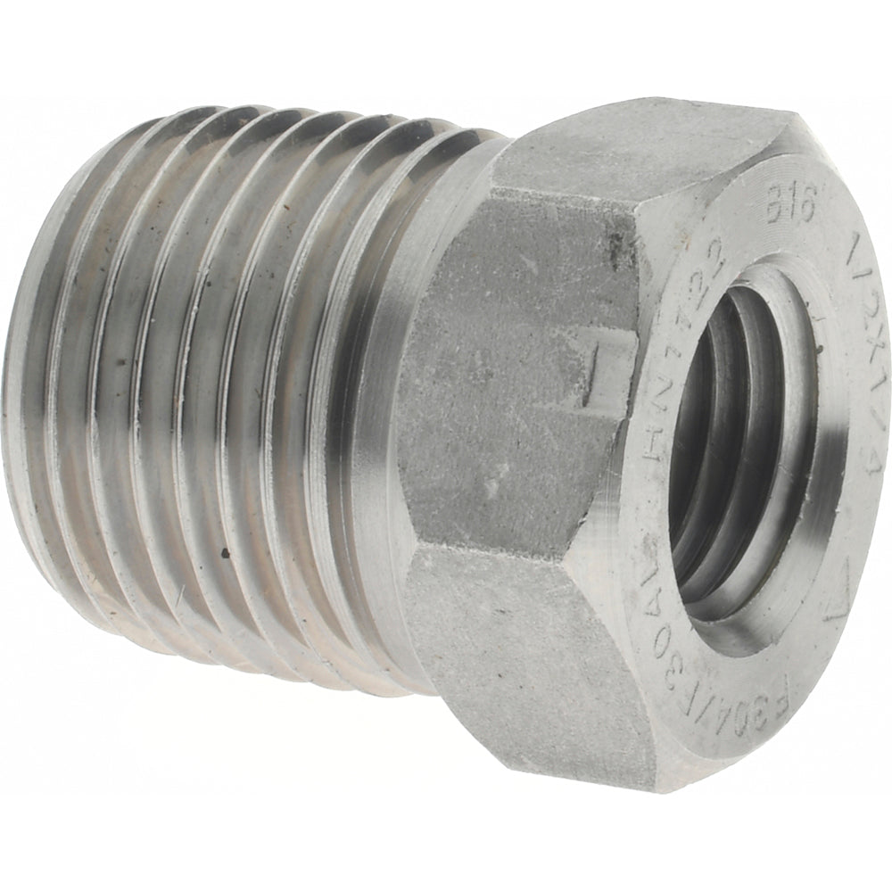 Merit Brass 3414D-0804 Pipe Bushing 1/2 x 1/4", 304 & 304L Stainless Steel