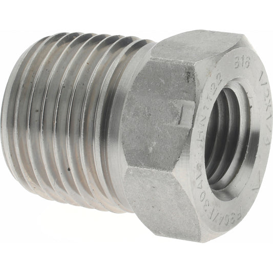 Merit Brass 3414D-0804 Pipe Bushing 1/2 x 1/4", 304 & 304L Stainless Steel