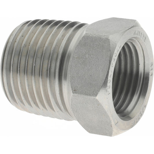 Merit Brass 3414D-0806 Pipe Bushing 1/2 x 3/8", 304 & 304L Stainless Steel