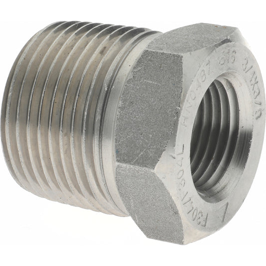 Merit Brass 3414D-1206 Pipe Bushing 3/4 x 3/8", 304 & 304L Stainless Steel