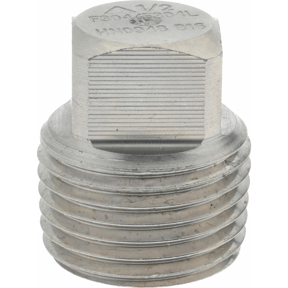 Merit Brass 3417D-08 Pipe Square Head Plug 1/2", 304 & 304L Stainless Steel